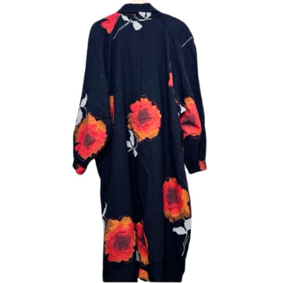 BREAD & BUTTER Womens Small Gauze Floral Oversized Lagenlook Artsy Jacket - Picture 14 of 14
